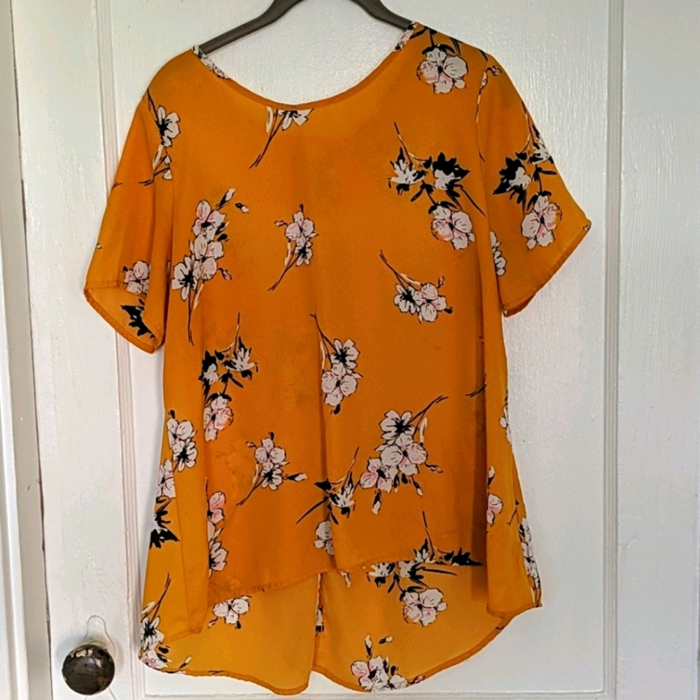 Marigold yellow sheer swing top
